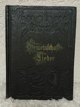 1935 Leather Bound German Church hymnal titled "Gemeinschafts-Lieder." Vintage