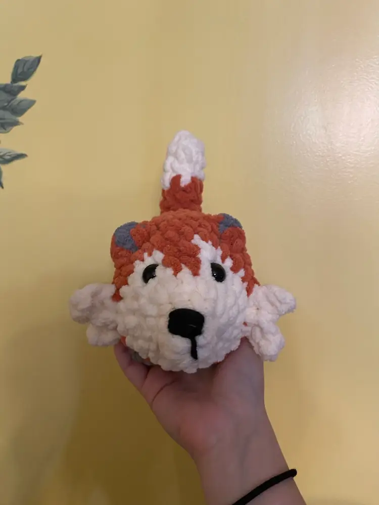 Crocheted Fox Approximately 7 1/2 X 8