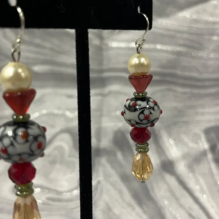 #32 "Still I Rise" Series - Handmade by Me -- Lampwork Glass Earrings