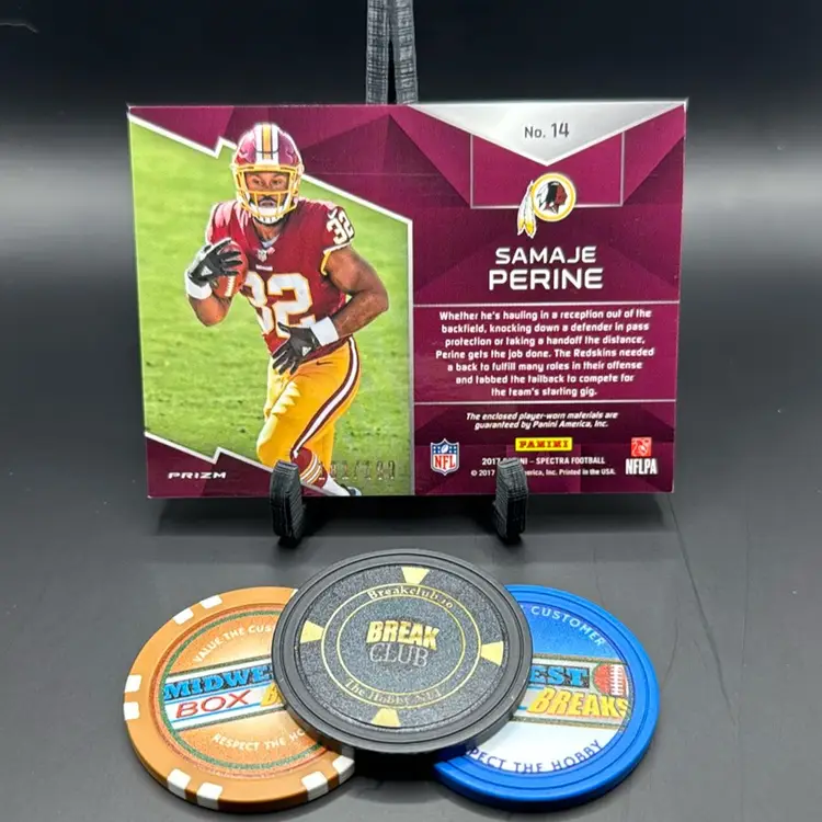 Samaje Perine 181/199 Rising Rookie Dual Patch Relic 2017 Spectra Washington Redskins