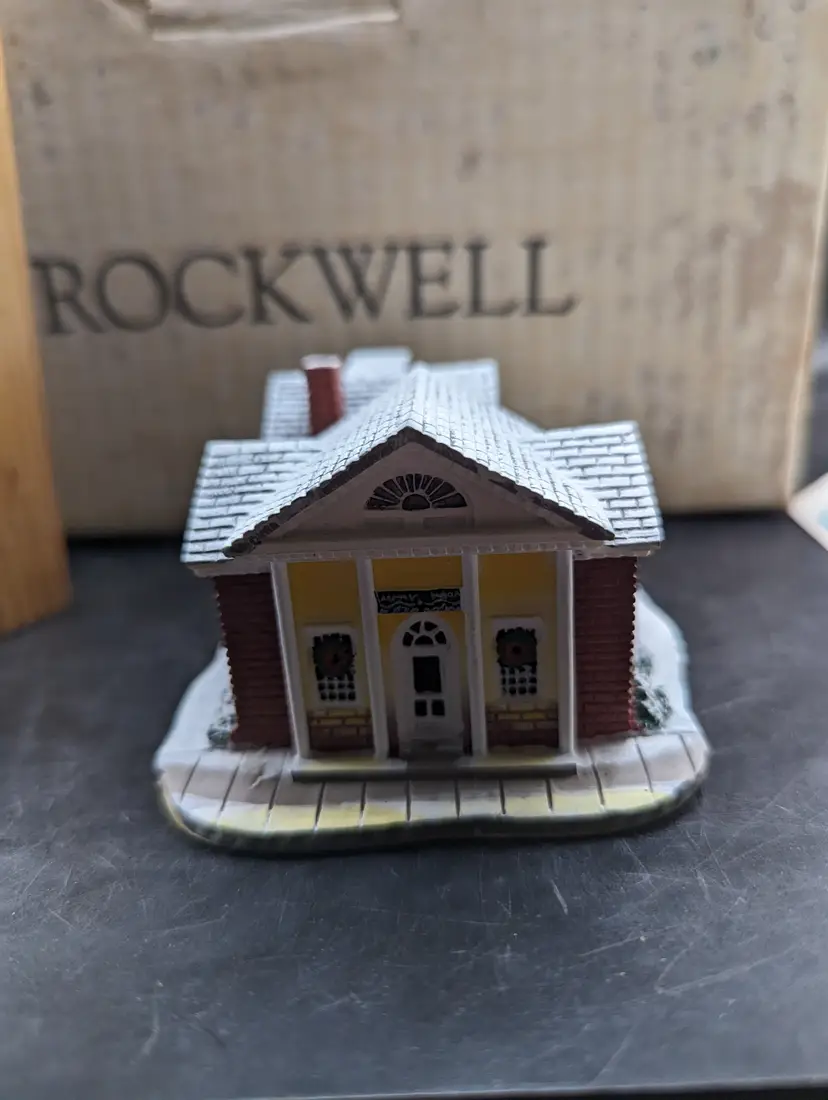 Vintage Norman Rockwell Main Street Series The Bank by Rhodes Studios