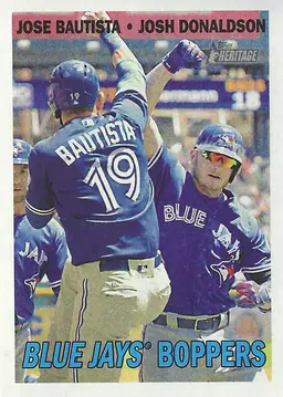 2016 Topps Heritage High Number Combo Card Jose Bautista & Josh Donaldson #CC-17 Toronto Blue Jays