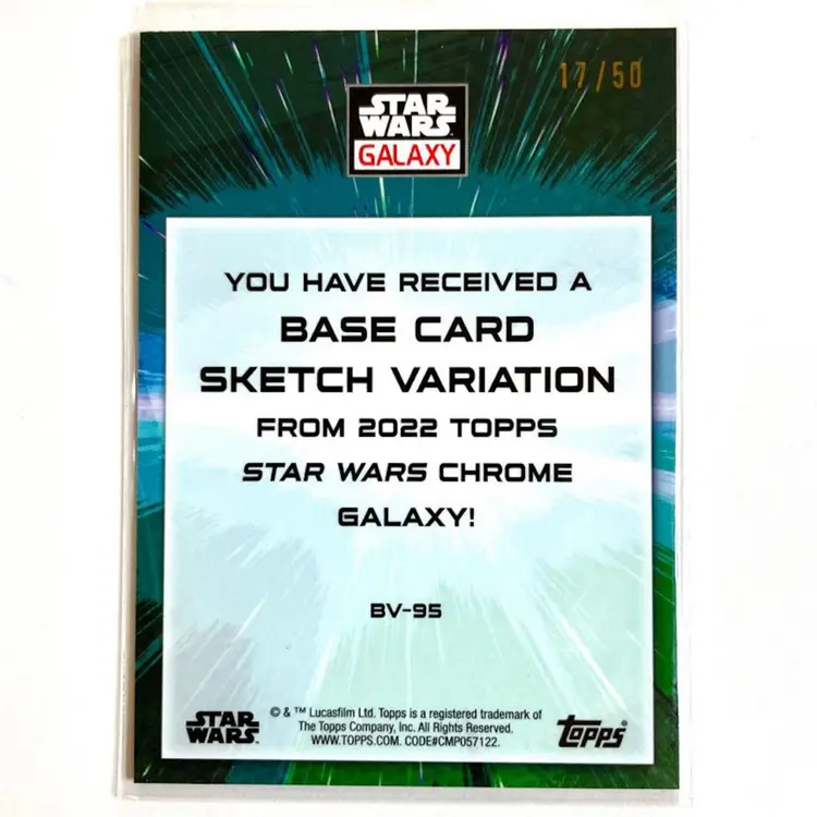 Topps Chrome: 2022 Star Wars Galaxy - Greedo Sketch Variation /50 (BV-95)