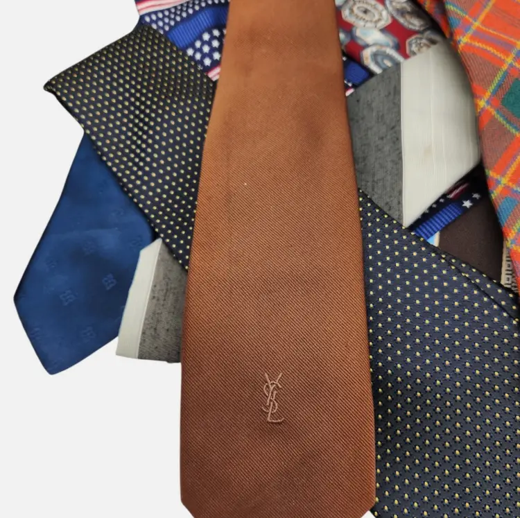 12 Preowned Mens Neck Tie Bundle, Many Brands Including YSL, JC.Penny, Towne Squ