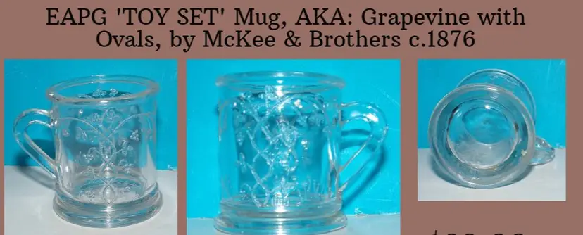 EAPG 'Grapevine w/Ovals' Child's Toy Mug By McKee & Bros.