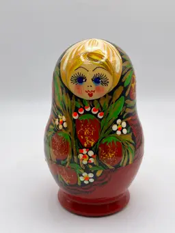 Russian Matryoshka Babushka Nesting Dolls Wood Hand Painted Flowers