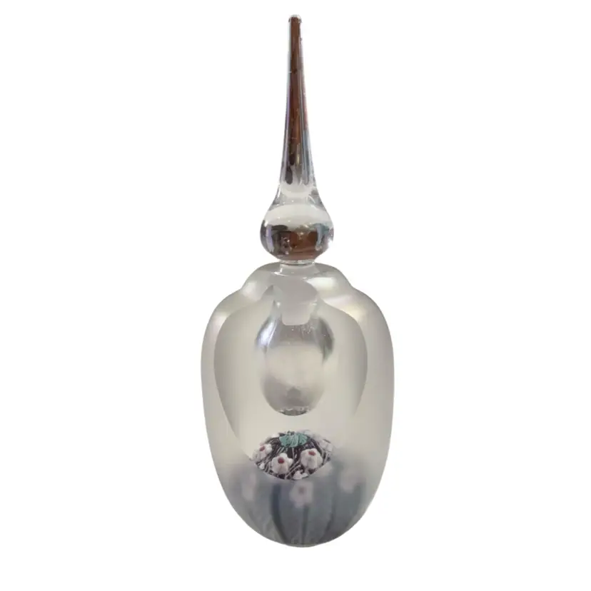 Rare Vintage Vandermark  Signed/initialed By Stephen Smarr Iridized Art Glass Millefiore Faceted Perfume Bottle #37/250 6.5”