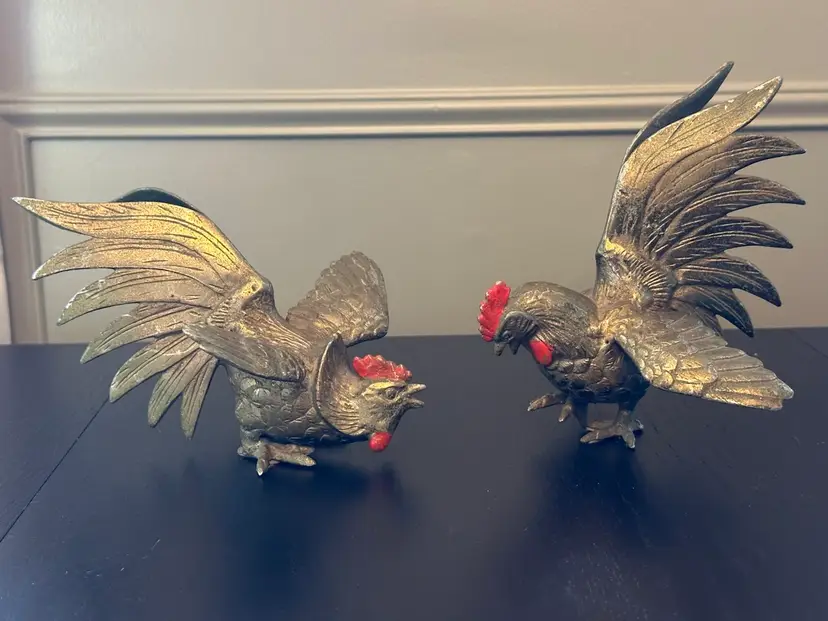 A Steal! Mid-Century Fighting Roosters