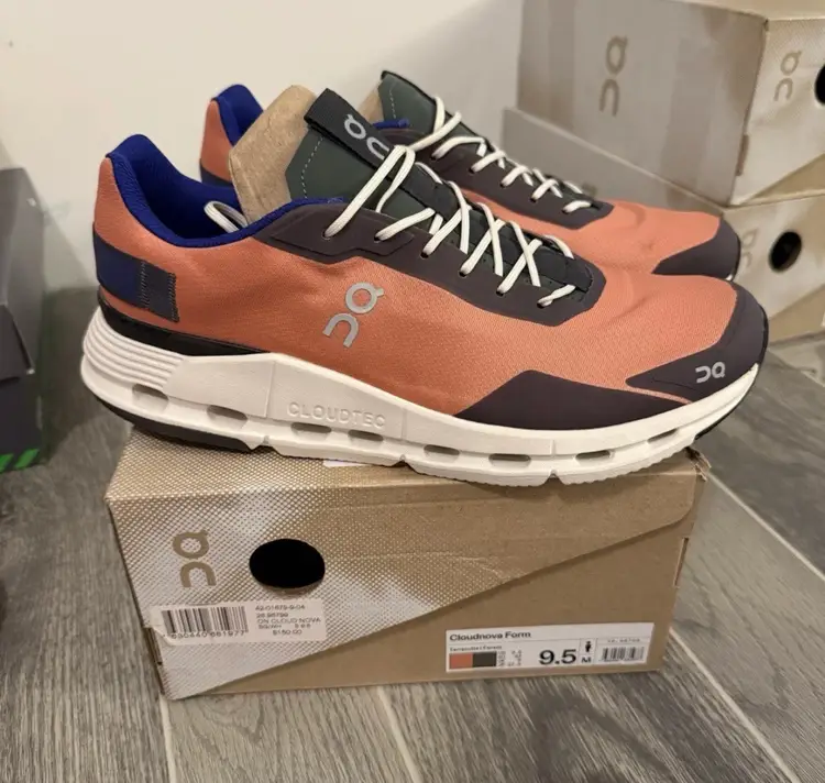 Size: 9.5 On Cloudnova Form Men’s Athletic Sneaker - Terracotta/Forest