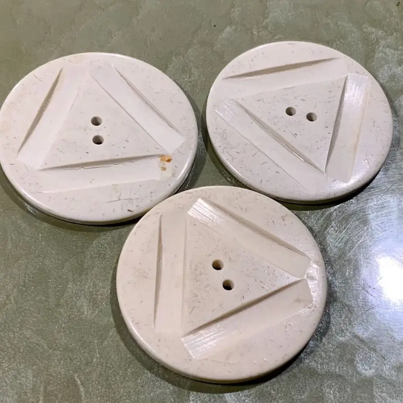 Vintage Buttons Lot Of  3 Creamy White Color