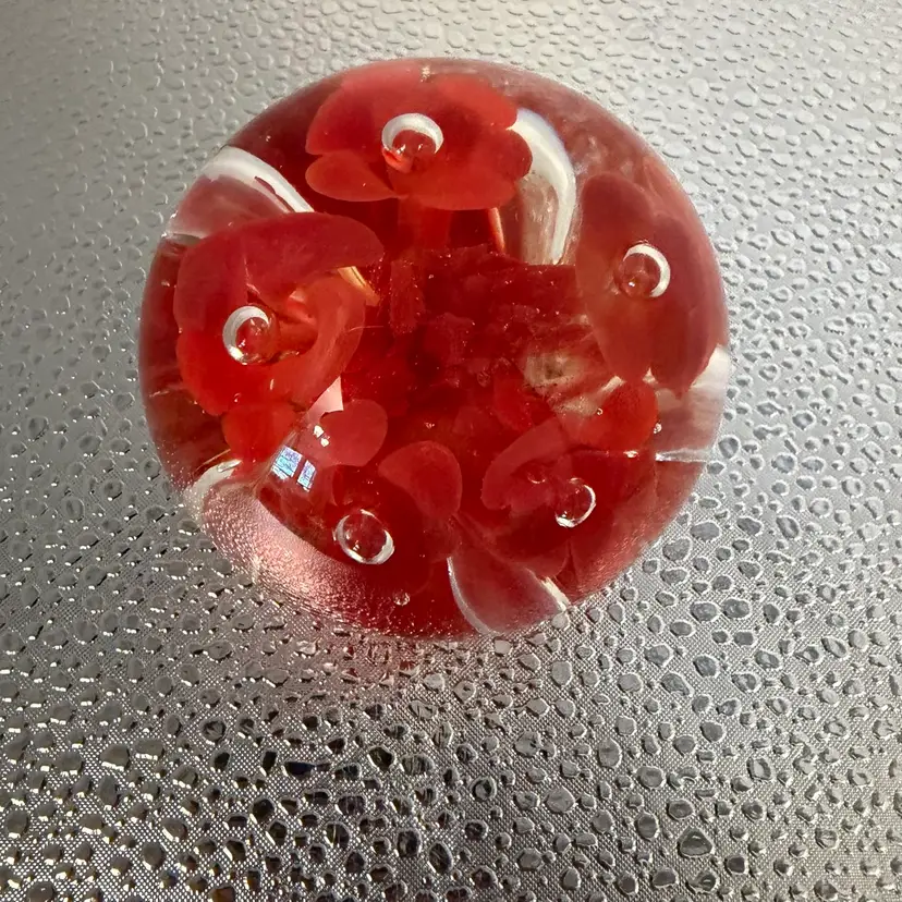 Maude And Bob St. Clair Vintage Red Paperweight 1983 Signed