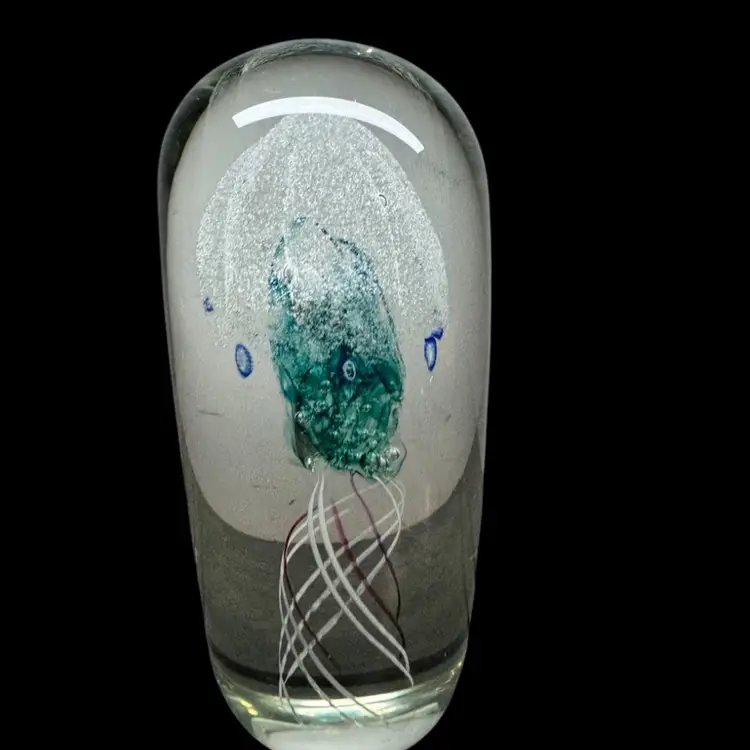 Magnum Jellyfish Paperweight Signed Raptin, 8.5 in H