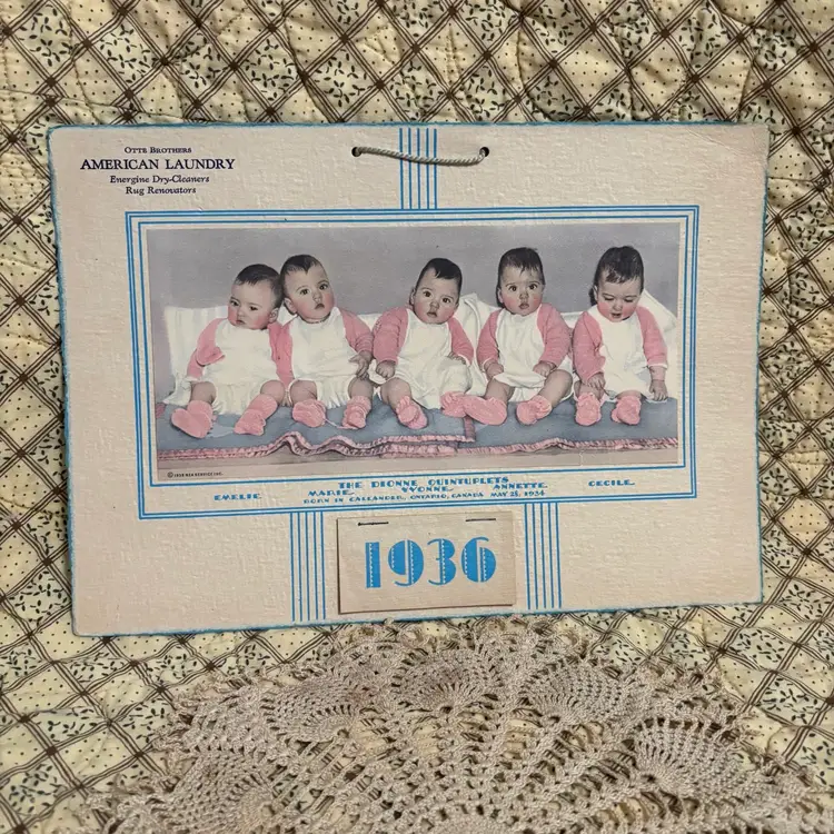 #2- 1936 Dionne Quintuplets Advertising Calendar