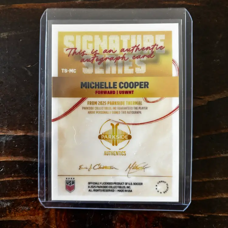 Michelle Cooper Autograph USWNT 2025 Parkside Thermal