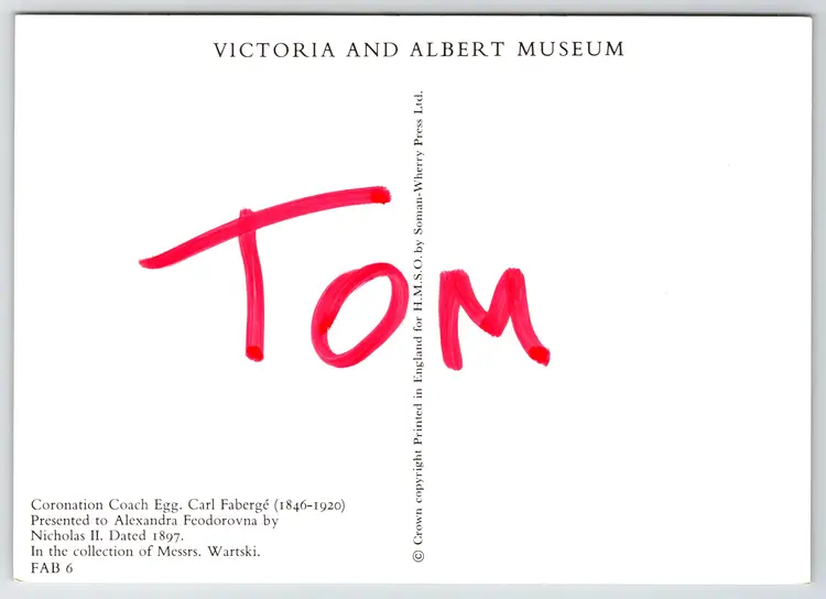 Postcard Coronation Coach Egg by Carl Faberge Presented to Alexandra Feodorovna, Faberge Egg -15647