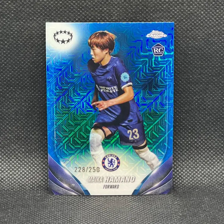 Maika Hamano 2023/24 Topps Chrome UEFA Blue /250 Chelsea Soccer Card