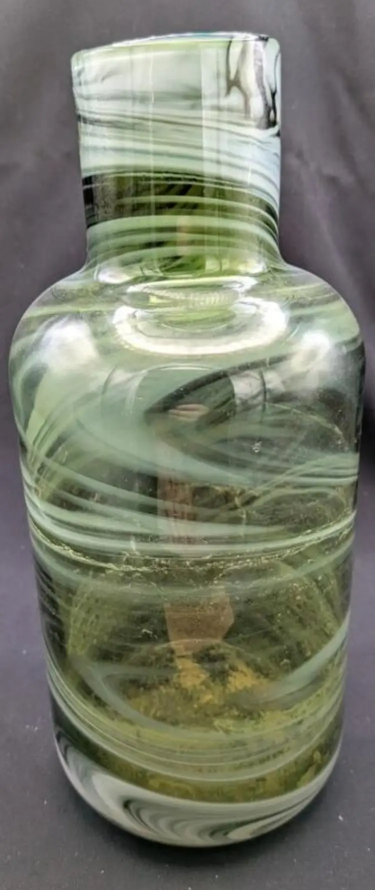 10.5" Tall Fused Glass Swirl Pattern Vase. Designed by Iina Vuorivirta