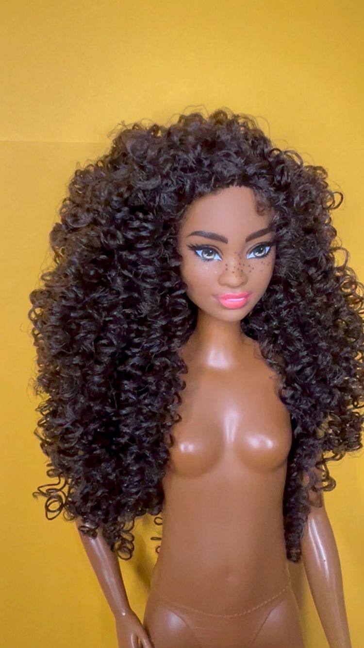 Rerooted Curly Hair Barbie