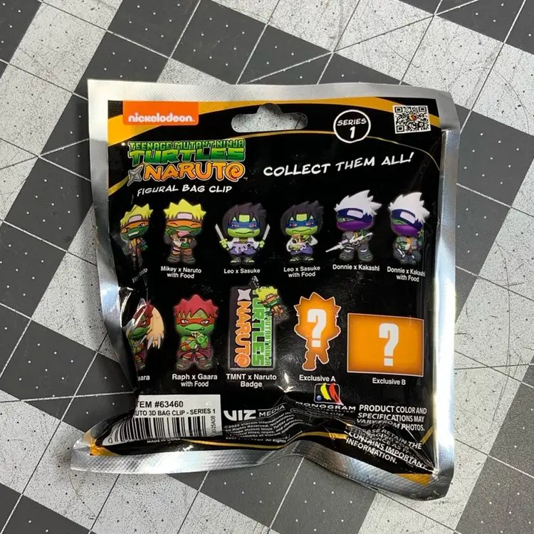 Naruto TMNT Teenage Mutant Ninja Turtles Figural Bag Clip Series 1 Nickelodeon