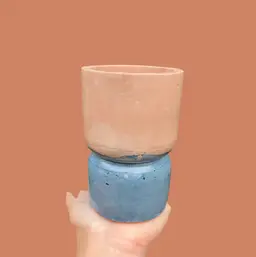 4” By The Sea Double Bubble Concrete Planter/Candle Holder