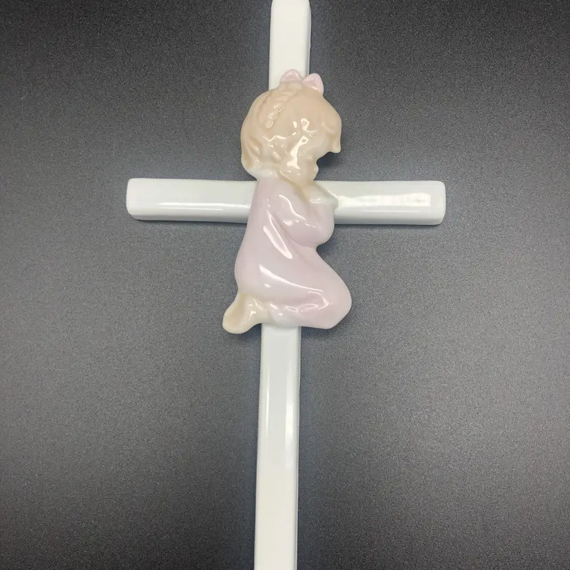 1970's Cross Little Girl - Porcelain - Made in Japan 7.5" tall