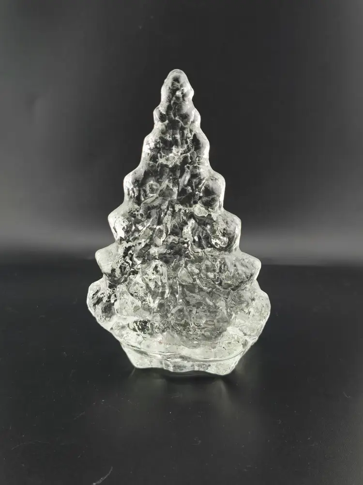 L.E. Smith Crystal Glass Christmas Tree Votive Holder