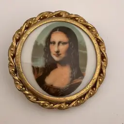 Limoges Mona Lisa Brooch