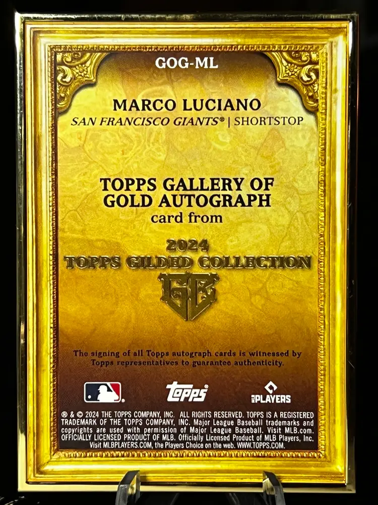 2024 Topps Gilded Collection Marco Luciano Gallery Of Gold Auto /50