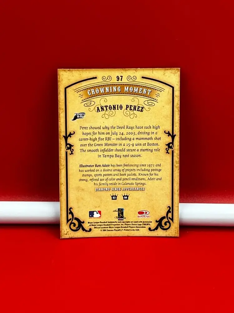 2004 Donruss Collector Baseball Card Diamond Kings Antonio Perez #97