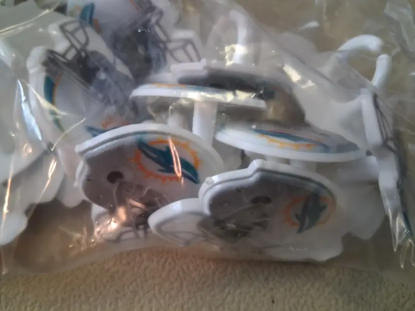 22 Miami Dolphins Team Helmet cupcake Rings