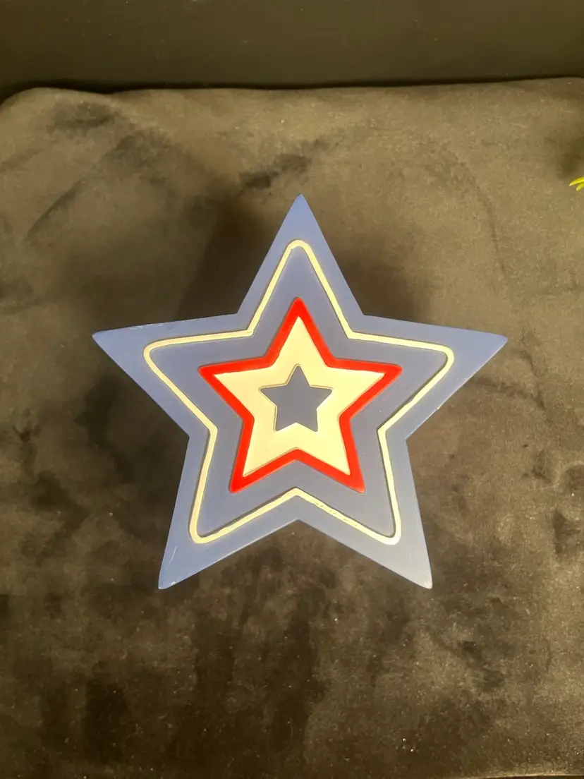 Americana Red, White & Blue Stacked Star Shaped Trinket Box