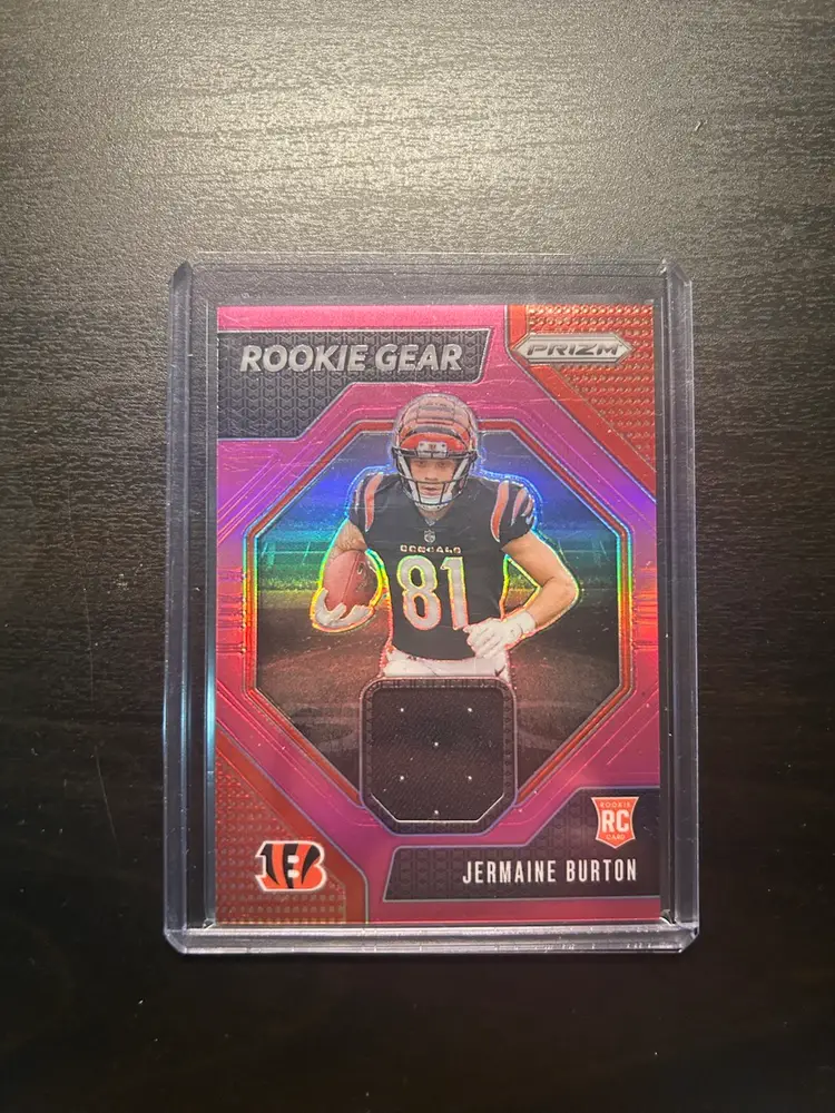 Jermaine Burton 2024 Panini Prizm Pink Rookie Gear Relic