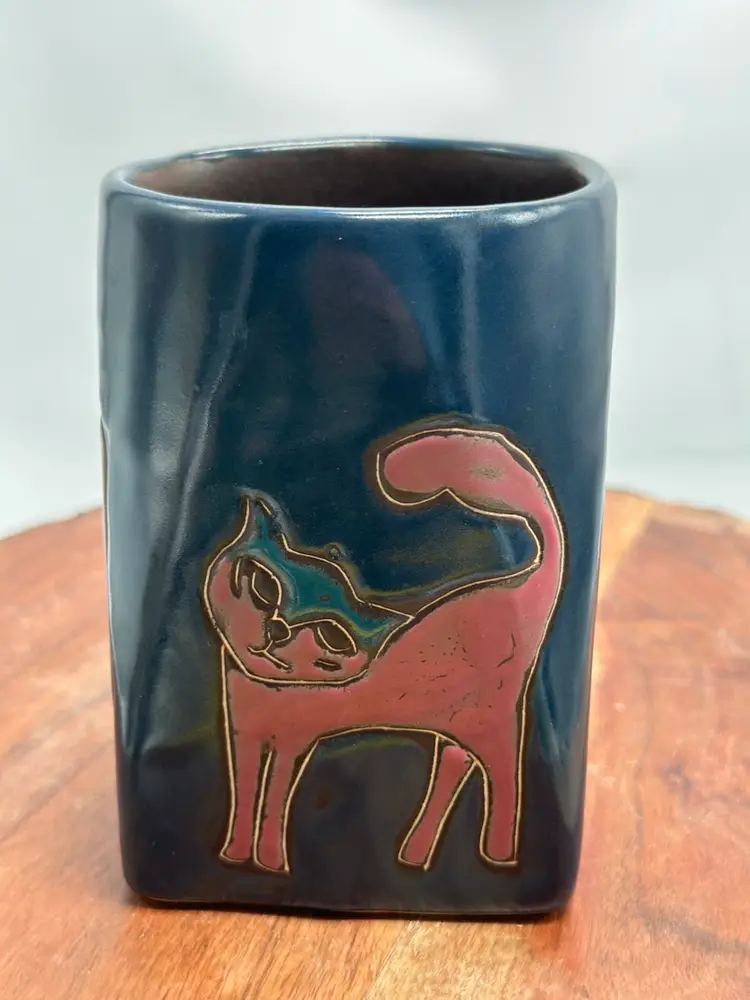 Mara Mexico Art Studio Stoneware Coffee Tea Mug with 3 Cats 16oz Signed