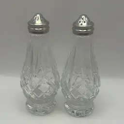 Vintage Waterford Lismore Crystal Salt And Pepper Set, Each Are 5-1/2” Tall