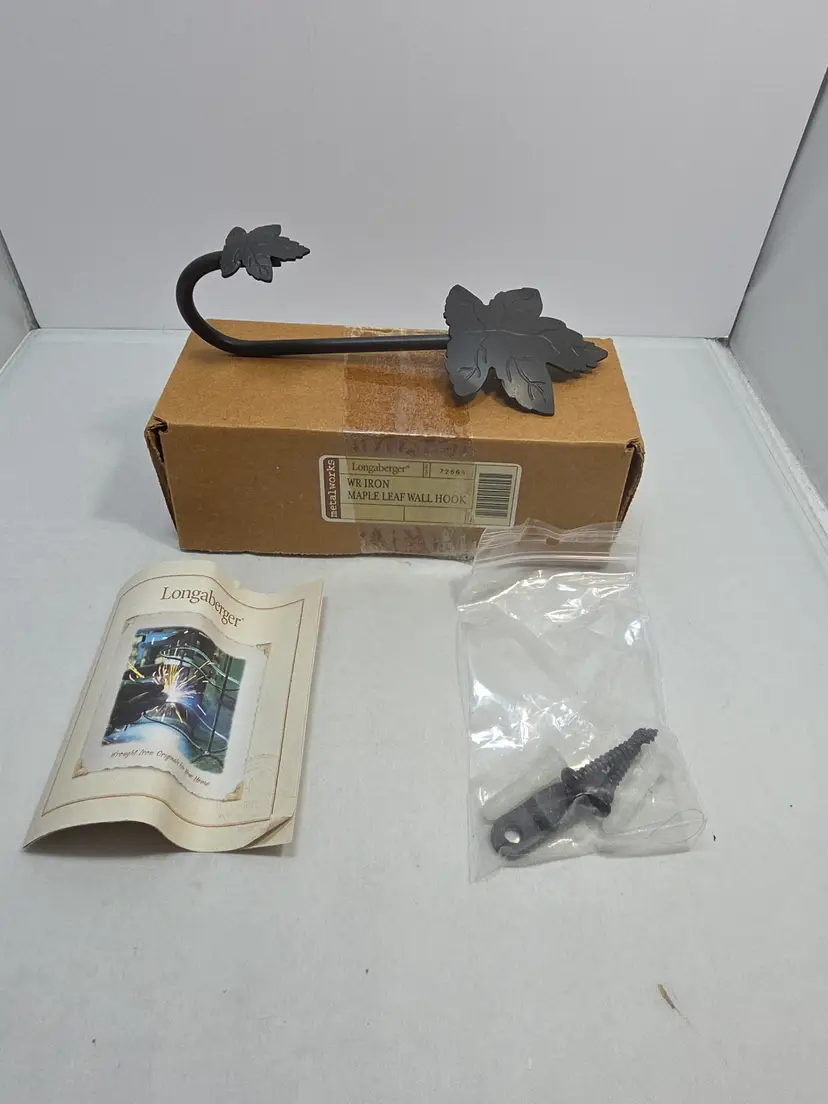 Longaberger Wrought Iron Maple Leaf Wall Hook New (A3)
