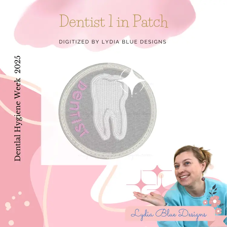 Embroidered  Dentist Patch 1in round