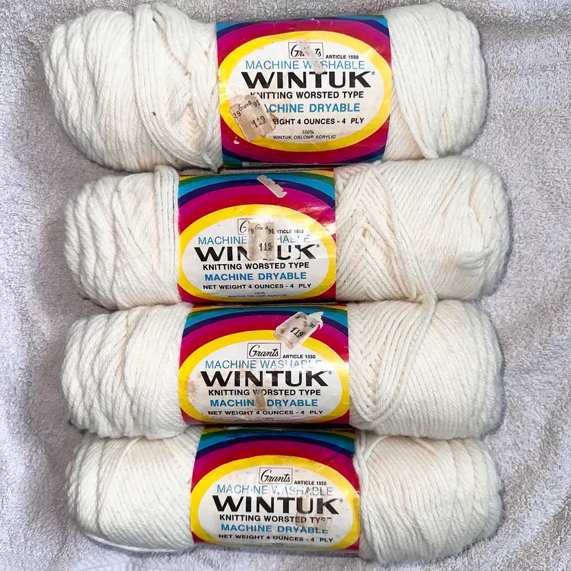 NIP Vintage W T Grant Wintuk Orlon Acrylic Knitting Worsted Type 4 ply Yarn Set