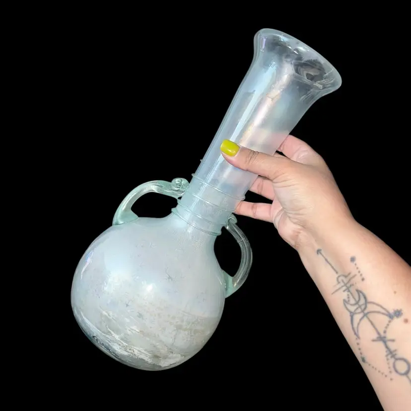 Murano Scavo Corroso Tall Handblown Glass Vase