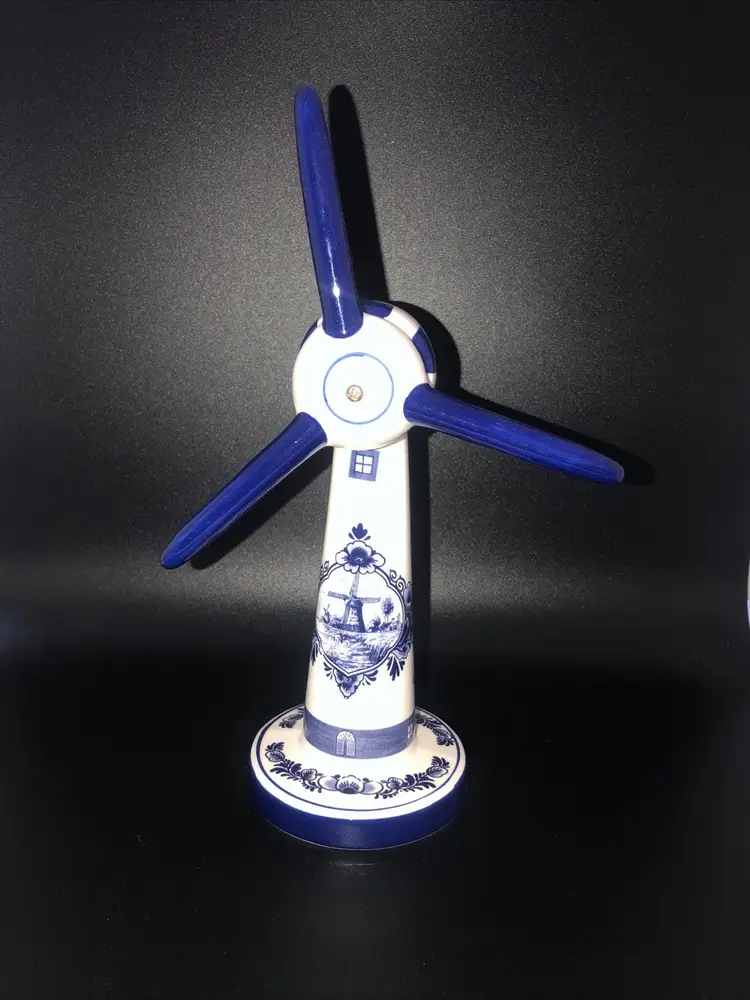 Delft Blue Holland Windmill Souvenir Blades Spin