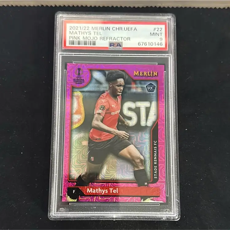 2021-22 Topps Merlin Mathys Tel Pink Mojo Refractor /275 - PSA 9