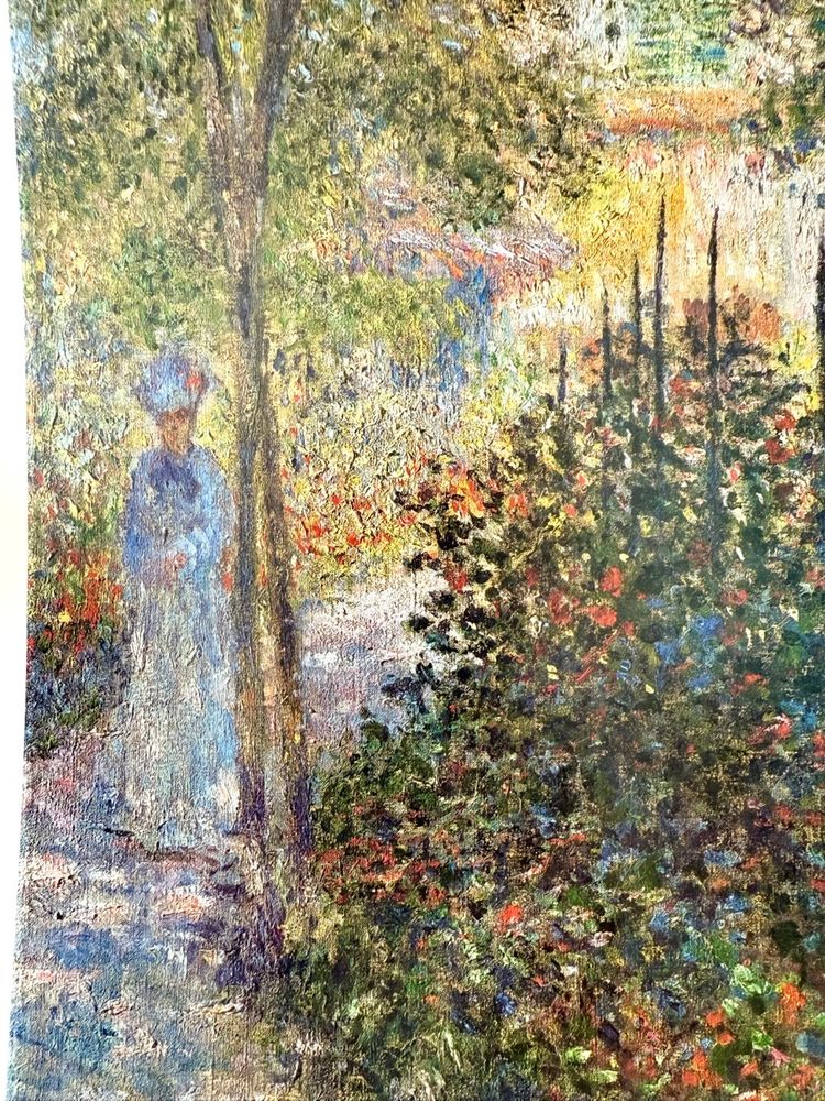 Art Print Of Camille Monet in the Garden at the House in Argenteuil by Claude Monet
