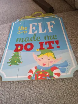 Festive Elf Wooden Sign