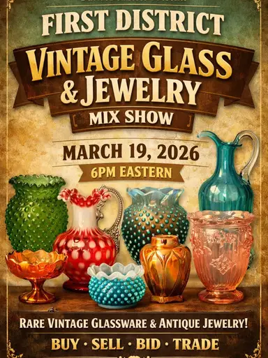 Vtg Glass & Uranium Glass & Jewelry 