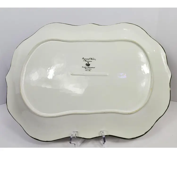 Raymond Waites Renaissance Large Serving Tray  Hand Painted Fruit and Floral Design by Certified International