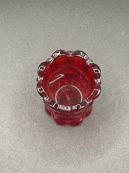 Vintage LG Wright Ruby Red Toothpick Holder