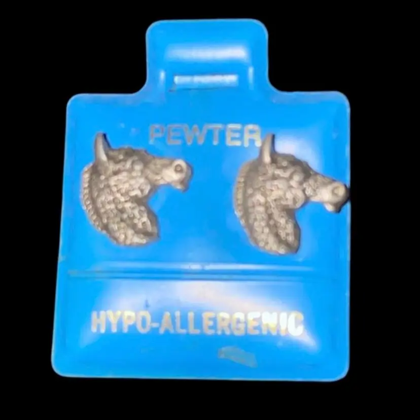 #34- New Old Stock Vintage 1980S Pewter Post Earrings As Pictured