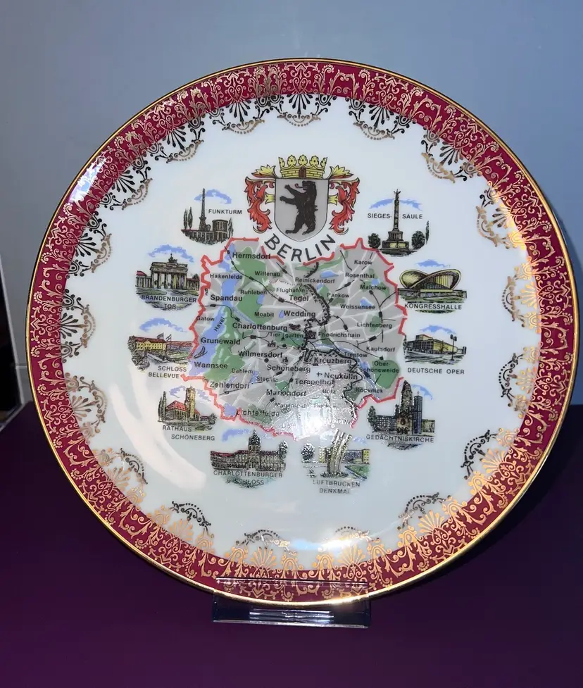 Vintage Schedel Berlin Souvenir Plate W Berlin Wall Bavaria