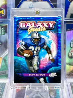 Barry Sanders 2024 Topps Chrome Cosmic /99 Blue Pulsar Prizm Refractor SP Detroit Lions