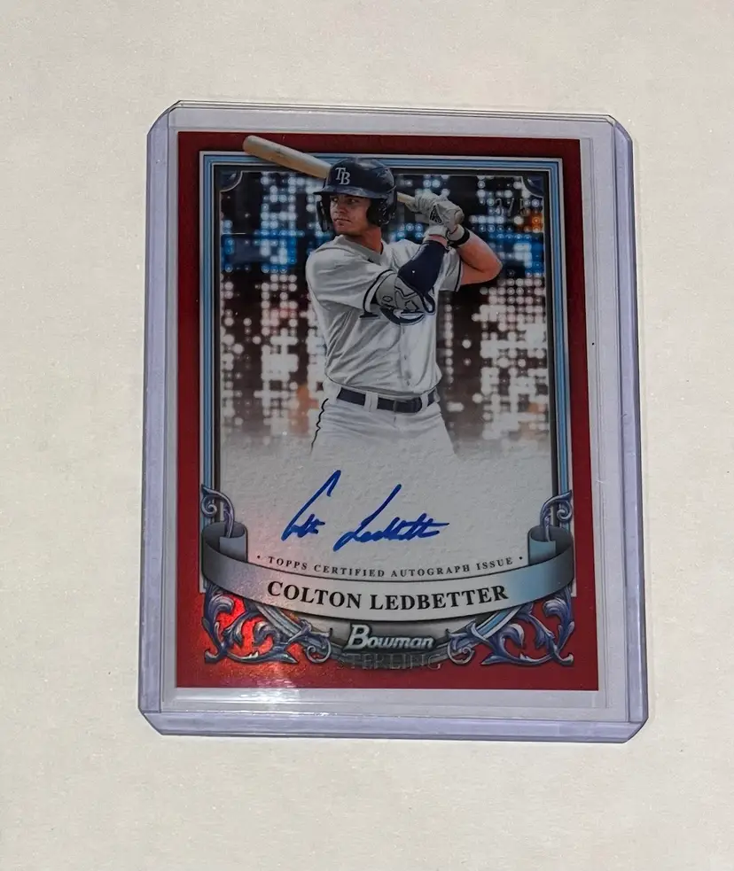 Colton Ledbetter Bowman Sterling Auto Red /5 Tampa Bay Rays