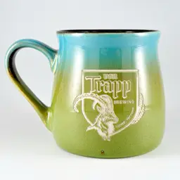 Von Trapp Brewing 20oz Mug Blue & Green Ceramic Coffee Cup Beer Stowe Vermont